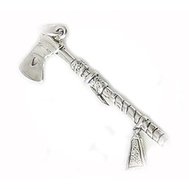 New Tomahawk Native American Indian Axe 3D 925 Solid Sterling Silver Charm Pendant for Everyday Wear and Any Outfit ISLANL00981