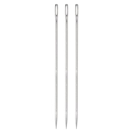 HARFINGTON 3pcs 6 Inch Upholstery Needles Large Eye Stitching Needles Stainless Steel Straight Hand Sewing Needles for Home Hand Sewing Leather Tapestry Embroidery Tufting Webbing Carpet