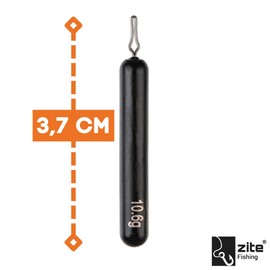 Zite Fishing Tungsten Drop-Shot Weights Matte Black Finesse Lead Alternative 3.5-14 g Perch & Zander Fishing Accessories Rod Shape & Clamping Eyelet (10.6 g)
