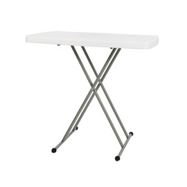 Flash Furniture Elon Folding Table - Granite White - Height Adjustable - 30 Inch - TV Tray - Commercial Grade Laptop Table