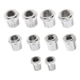 ECSiNG 10x Threaded Bush Adapter Female to Male 1/8 to 1/4 3/8 to 1/2 1/4 to 3/8 1/8 to 3/8 1/4 to 1/2 BSP Connector 304 Stainless Steel for Joining Air Line Hose