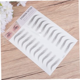 Healvian 2pcs Imitation Eyebrow Transfer Stickers Natural-looking Temporary Eyebrow Tool for Men and Women Easy to Apply Type Black