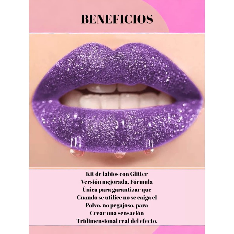 A4f Solutions Glitter Lips Polvo De Labios Con Lápiz Delineador