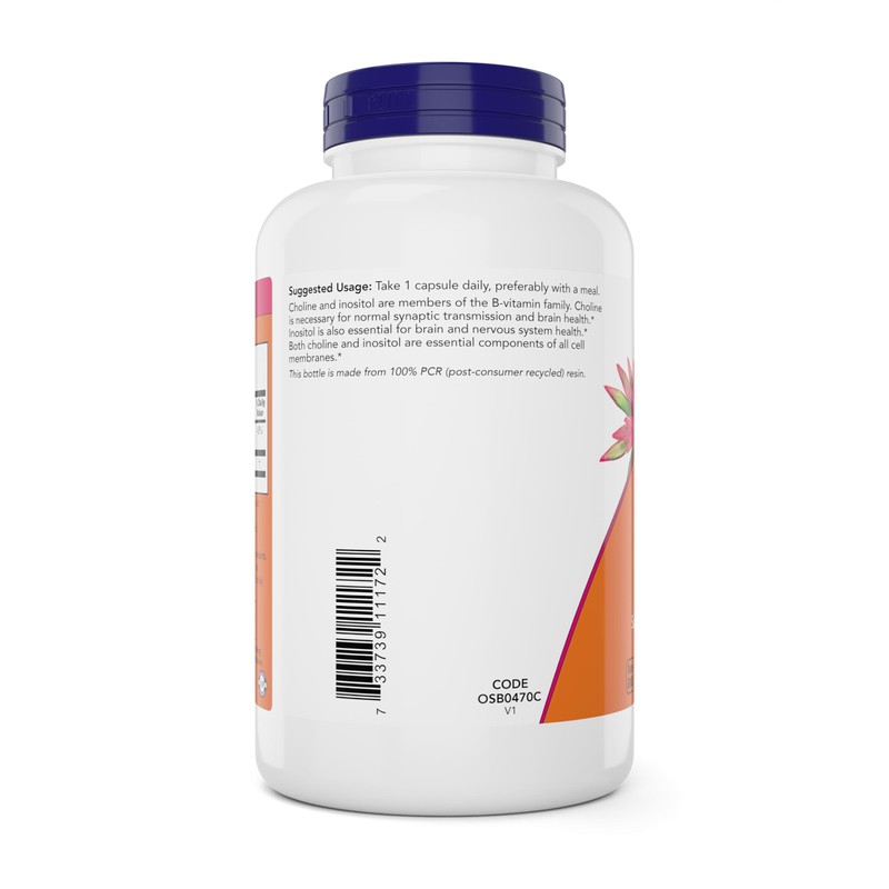 Now Choline & Inositol, 180 Vegetarian Capsules (Pack of 2)