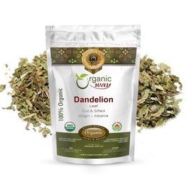 Organic Way Dandelion Leaf (Taraxacum Officinale) Cut & Sifted - Herbal Tea | European Wild-Harvest | Kosher & USDA Certified | Vegan, Non-GMO & Gluten Free | 100% Raw from Albania (1LBS / 16Oz.)