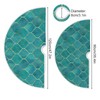 ATTX Teal Moroccan with Gold Line Christmas Tree Skirt 47.2
