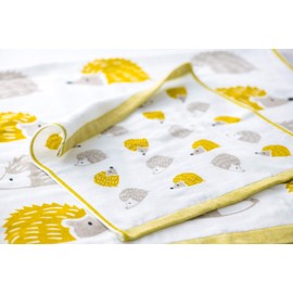 kainoo x KATACHI Imabari Towel, Single-Sided Gauze, Hand Towel, Hedgehog, 13.4 x 13.8 inches (34 x 35 cm), Made in Japan, Imabari Gauze Towel, 100% Cotton, Skin-friendly, Cute, 100% Cotton, Hedgehog