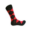 Men's Red Argyle Dress socks,Red/Black