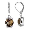 Silvershake 4.5ct. Natural Smoky Quartz and White Topaz 925 Sterling