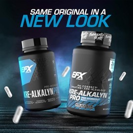 EFX Sports Kre-Alkalyn Pro | Suplemento de píldora de monohidrato de creatina con pH correcto, construcción muscular, preentrenamiento para hombres y 