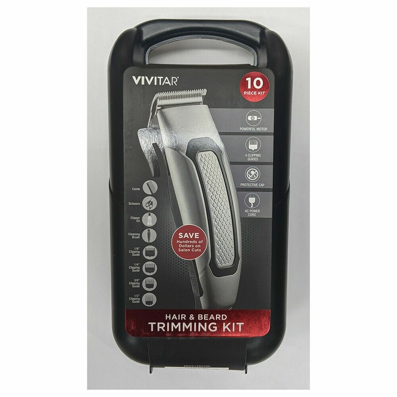Vivitar Hair and Beard 10-piece Trimming Clipper Kit PG6015-NOC