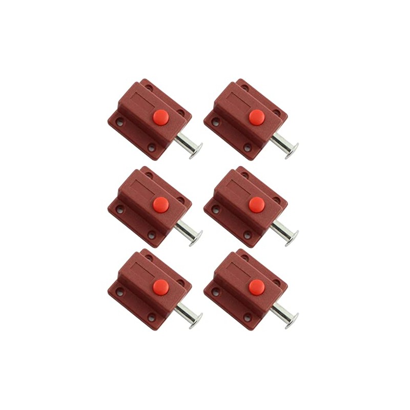 JCBIZ 6pcs Spring Loaded Press Button ABS Plastic Bolt Sliding