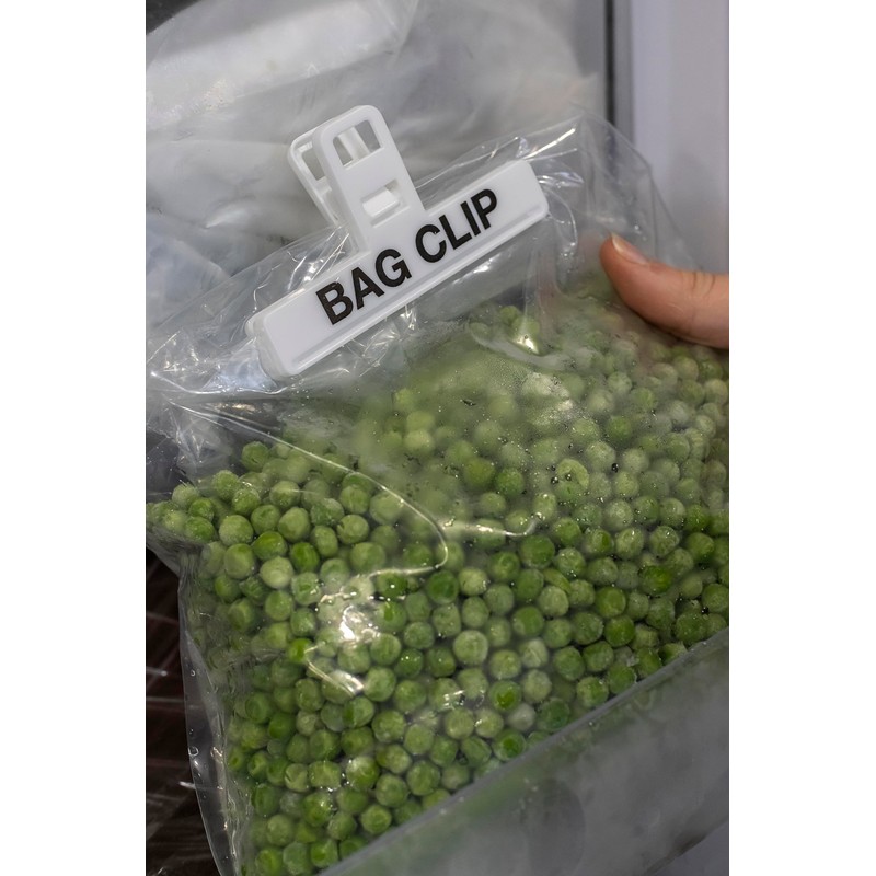 KitchenCraft Food Bag Clips, Plastic, White, Medium Binder Style Clamps,