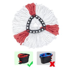 BONBELONG Mop Heads Compatible with Vileda 2-in-1 Turbo Mop Replacement Head Microfibre (Red, 3 Pack)