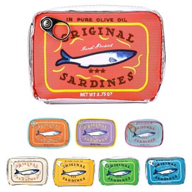 AZURAOKEY Canned Sardines Makeup Bag, Canned Sardines Style Toiletry Bag Cute Travel Bag Creative Cute Makeup Bag Aesthetic Toiletry Bag For Women
