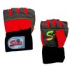 Weight Lifting Gym Workout Gloves – Genuine Leather Glove with Long Strap Perfect for Wrist Support and Palm Protection – by DMX INTL (Small)