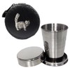 Knight 2oz Collapsible Drinking Cup with Leather Cat Case