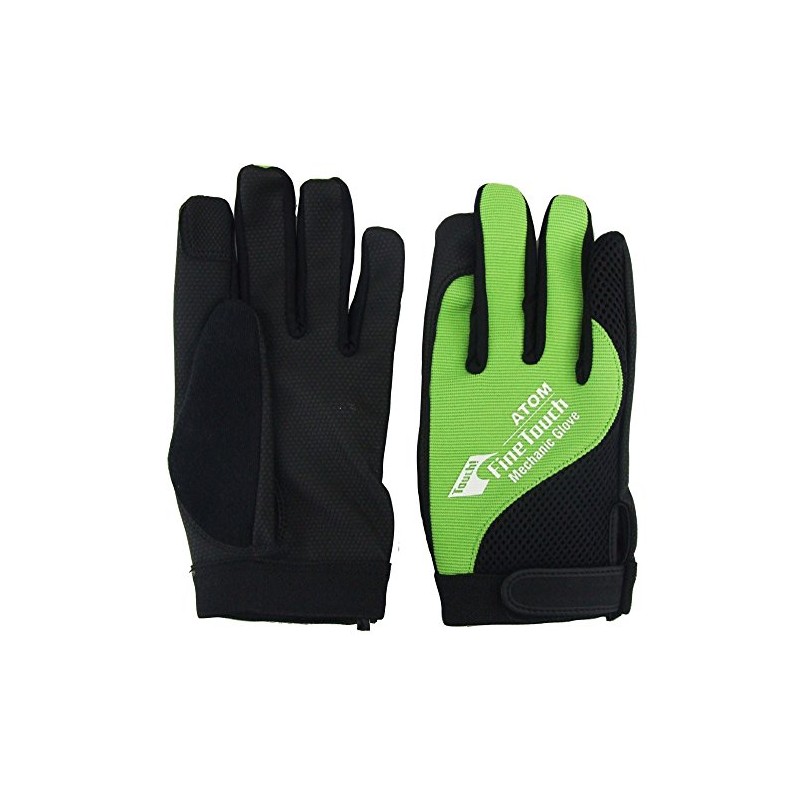 Touchscreen Compatible Gloves, Fine Touch Mechanic Gloves (L), Green