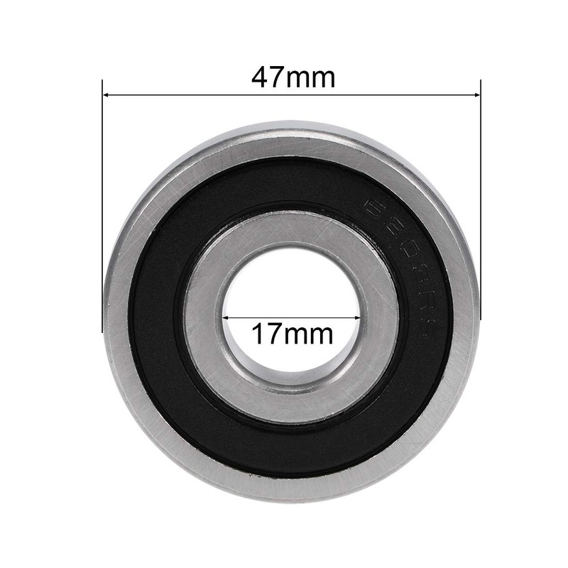 sourcing map 6303-2RS Deep Groove Ball Bearings Z2 17mm X