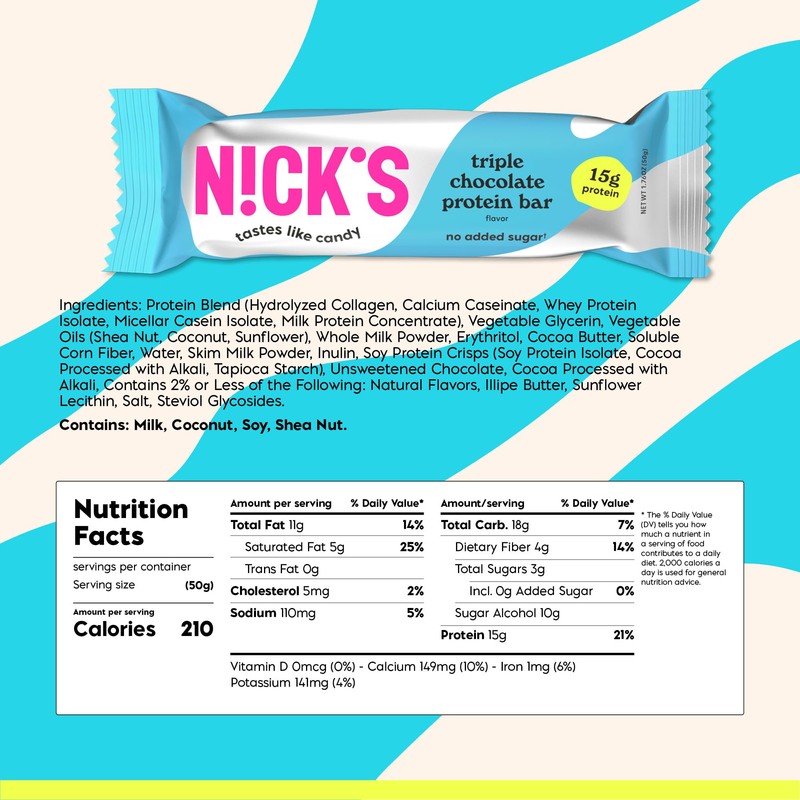 Nick’s Triple Chocolate Protein Bars – 12-Count Box | High