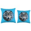 WOLF WOLVES FACE HEAD Throw Pillow