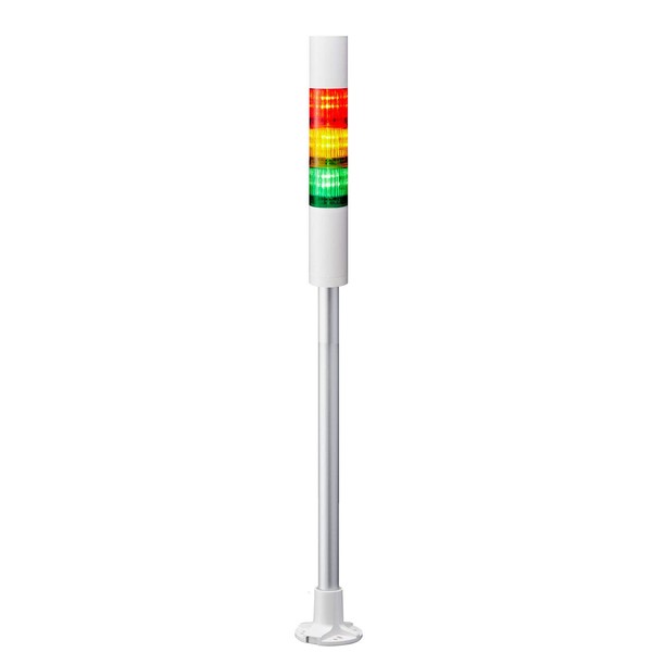 PATLITE LR4-302PJBW-RYG Signal Tower LR4-302PJBW-RYG DC24V Φ40 3 Stage Red/Yellow/Green Flashing/Buzzer Included, Pole Mounting, Round Bracket, Cab Tire Cable