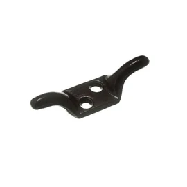 CLEAT HOOK TRAILER ROPE TIEBACK STEEL BLACK 75MM 3 INCH + SCREWS