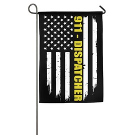 911 Dispatcher Gift Thin Gold Line Flag Custom Home Backyard Garden Flag for Wedding Anniversary