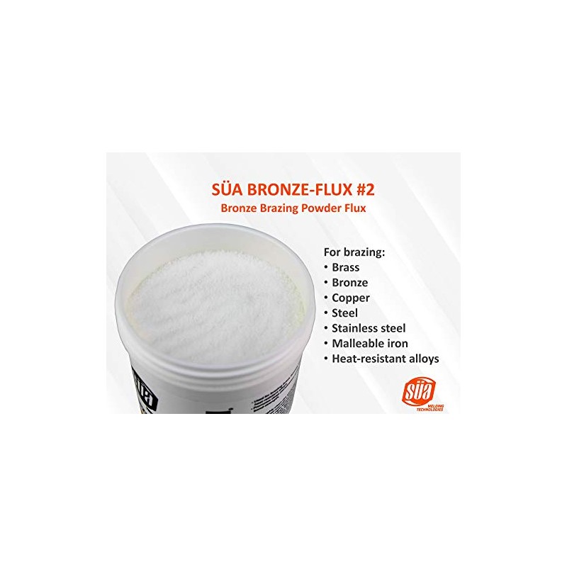 SÜA® - Bronze Brazing Flux Powder - 8 Ounces Jar.