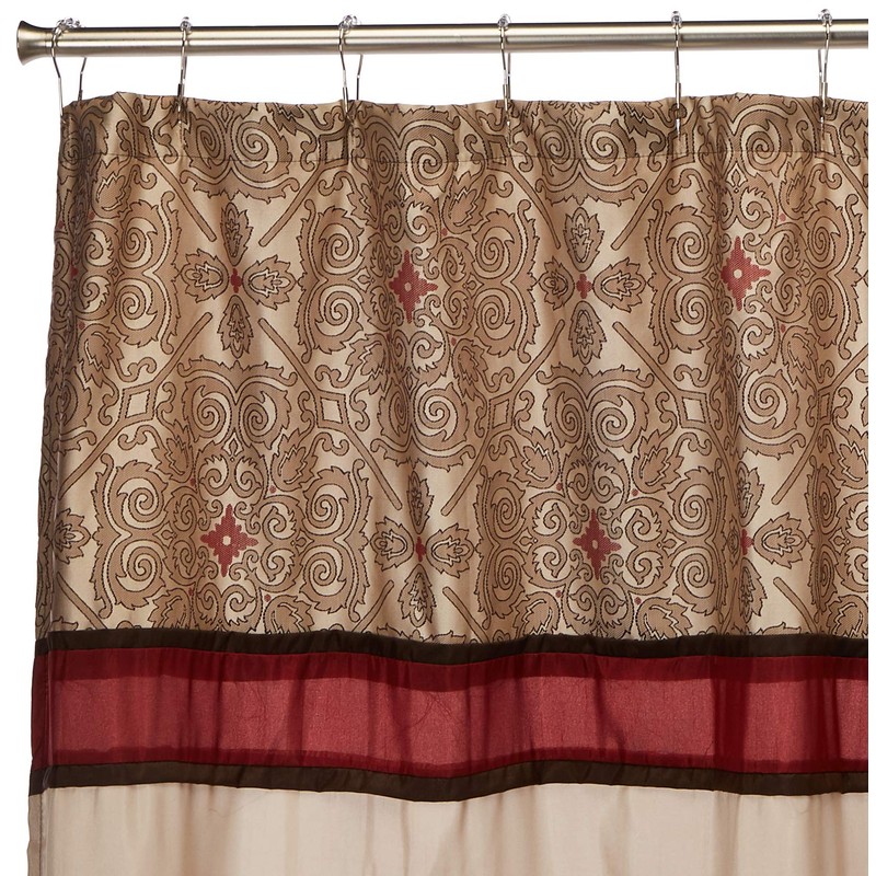 Madison Park Donovan Design Weave Red Shower Curtain, Jacquard Traditional