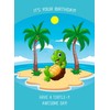 Punny Animals Turtle Birthday Funny Greeting Card (Turtle-y Awesome Day)