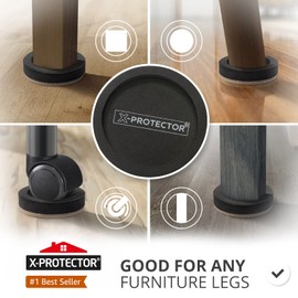 Felt Furniture Sliders for Hardwood Floors X-PROTECTOR 8 PCS 4 3/4” - Furniture Slider with Unique Design - Heavy-Duty Furniture Movers for Hard Surfaces - Felt Sliders - Move Your Furniture Easily!