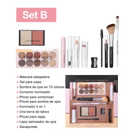 Erinde Set de Maquillaje para Mujer, Kit de Maquillaje Completo, Set de Cosméticos Profesional con Base Labial y Sombra de Ojos etc, Ideal para Principiantes y Viajes, Texturas Suaves y Veganas, #02