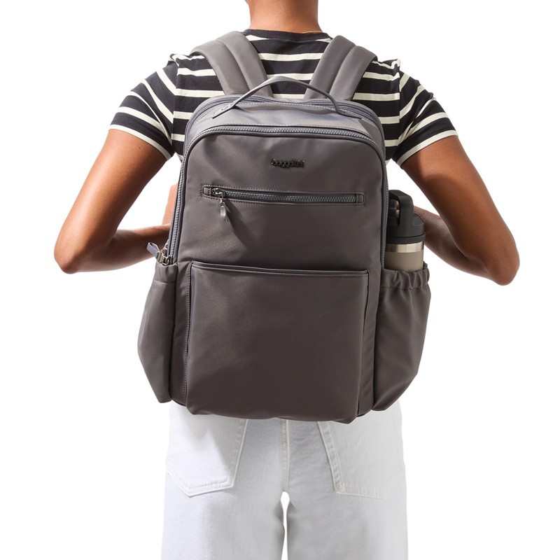 Baggallini Tribeca Expandable Laptop Backpack - 15"x11" Lightweight Work Travel