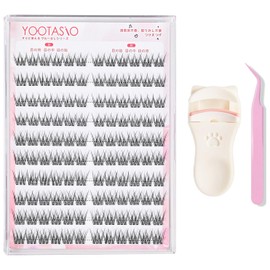 YOOTASIO False Eyelashes, No Glue Required, 1 Second Eyelashes, Partial False Eyelashes, High Adhesion, Cute, 3D Feel, No Glue Required, Popular, Beginners, Durable, Lightweight, Comfortable, For