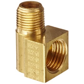 Eaton Weatherhead 402X5 Brass CA360 Inverted Flare Brass Fitting, 90 Degree Elbow, 1/8" NPT Male x 5/16" Tube OD