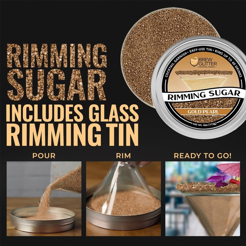 Brew Glitter - Gold Rimming Sugar (4oz, 1x Bar Tin)