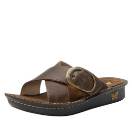 Alegria Women's Vanya Oiled Brown Slide Sandal 9.5-10 M US