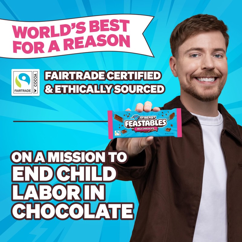 Feastables MrBeast Milk Chocolate Chocolate Bar, King Size Candy Bar