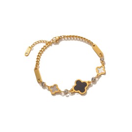 18k Gold-Plated Stainless Steel Clover Bracelet, Jewelry for Woman (Clove Style 3)
