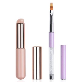 YECIRALA 2Pcs Ombre Nail Brush For Nails Ombre Gel Polish Brushes Tools Reusable Silicone Nail Brush Gradient Nail Ombre Painting Brush Nail Silicone Brushes Pens For Nails Lip Eyeshadow Brushes