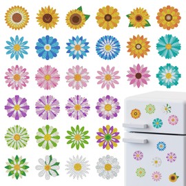 30 Pcs Daisy Refrigerator Diamond Art Magnets Kits Fridge Diamond Stickers for Adults DIY Home Decors