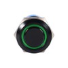 LED Button Switch, 19mm 12V LED ON/OFF Black Waterproof Self-locking