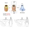 NERILEE 1.5'' Mute Swivel Rubber Wheel,with T nut M8x20mm Stem
