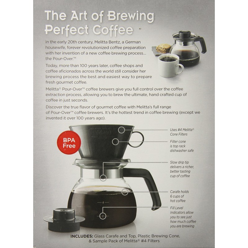 Melitta 36 oz. Pour Over Coffee Brewer, Black