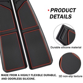 SENSHINE Silicone Dash Dashboard Cover Mat for Ford Bronco Accessories 2021 2022 2023 2024 2025 2026 Anti Dust Dash Pad Tray Insert Liners Compartments Mat for Bronco 2/4-Door 2Pcs Set (Red Trim)