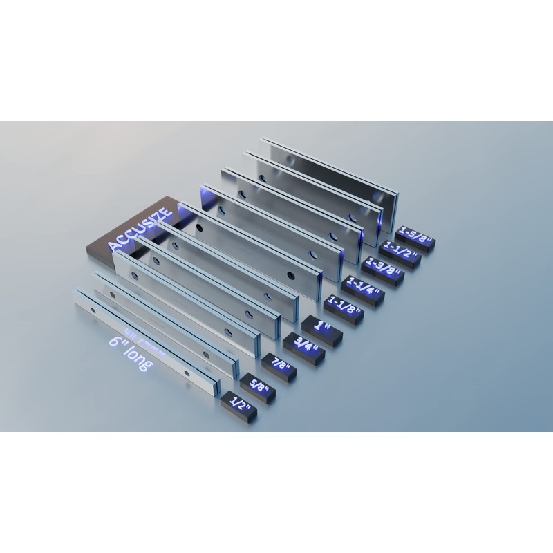 Accusize Industrial Tools 1/8'' Thickness 10 Pairs Precision Parallel Sets,