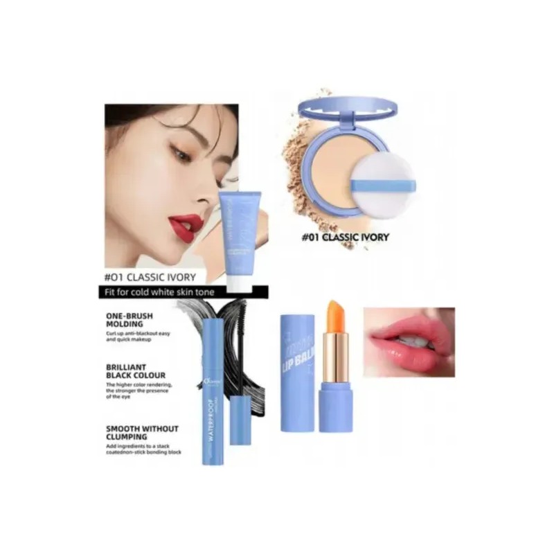 1231 Óleo Facial+bb Cream+máscara+bálsamo Labial 4 Em 1
