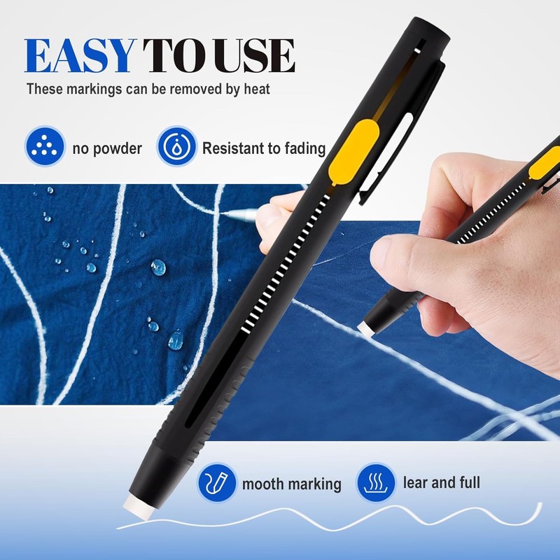 Livalur Heat Erasable Fabric Marking Pen Set, 2 Pens with