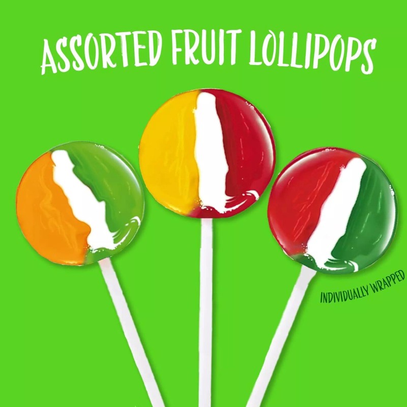 Sunny Island Sweet Pops, Hard Candy Lollipops Assorted Fruit Flavors,